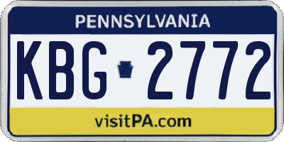 PA license plate KBG2772