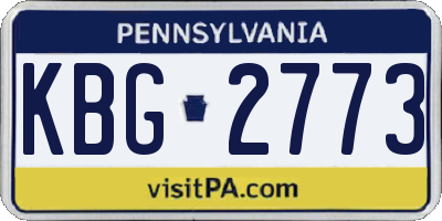 PA license plate KBG2773