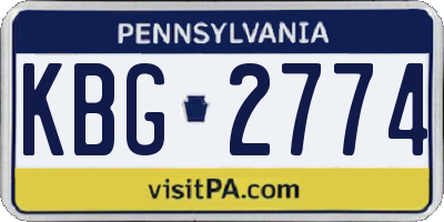 PA license plate KBG2774