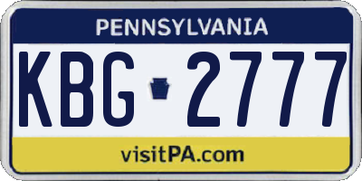 PA license plate KBG2777
