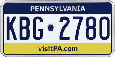 PA license plate KBG2780