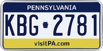 PA license plate KBG2781