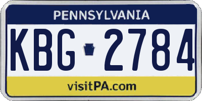 PA license plate KBG2784