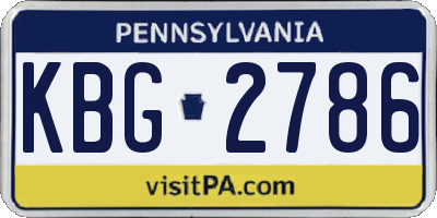 PA license plate KBG2786