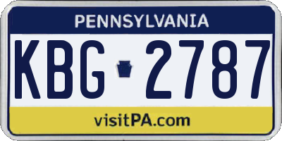 PA license plate KBG2787