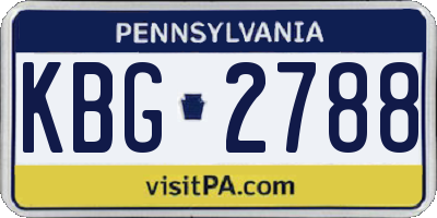 PA license plate KBG2788