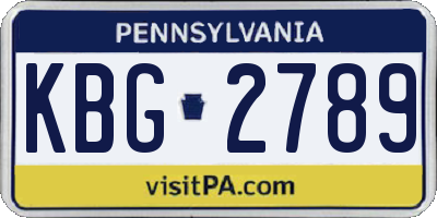PA license plate KBG2789