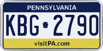 PA license plate KBG2790