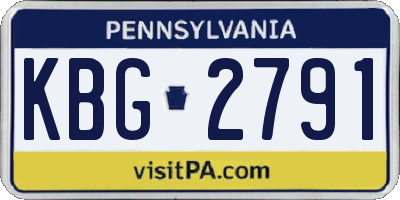 PA license plate KBG2791