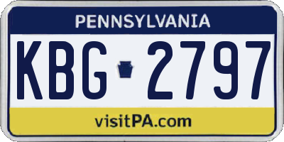 PA license plate KBG2797