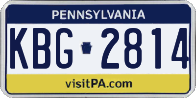 PA license plate KBG2814