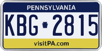 PA license plate KBG2815