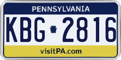 PA license plate KBG2816