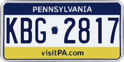 PA license plate KBG2817