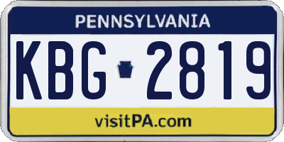 PA license plate KBG2819