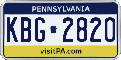 PA license plate KBG2820