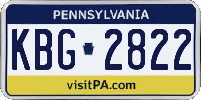 PA license plate KBG2822