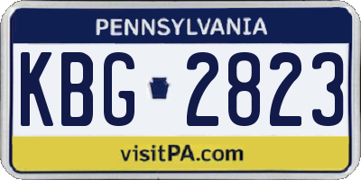 PA license plate KBG2823