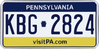PA license plate KBG2824