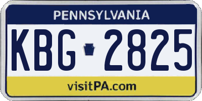 PA license plate KBG2825