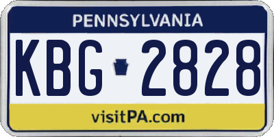 PA license plate KBG2828