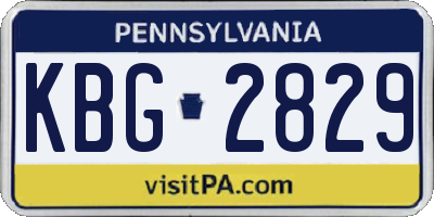 PA license plate KBG2829