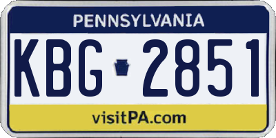 PA license plate KBG2851