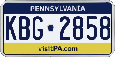 PA license plate KBG2858