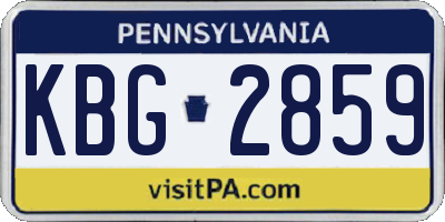 PA license plate KBG2859