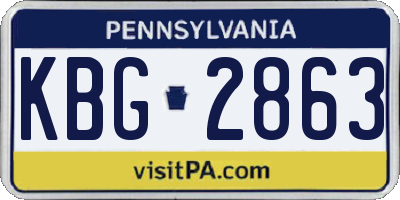 PA license plate KBG2863