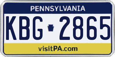 PA license plate KBG2865