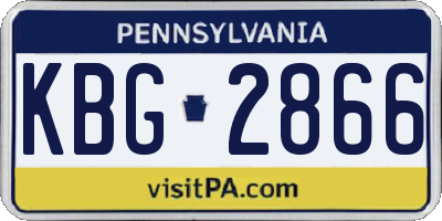 PA license plate KBG2866