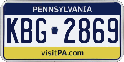 PA license plate KBG2869