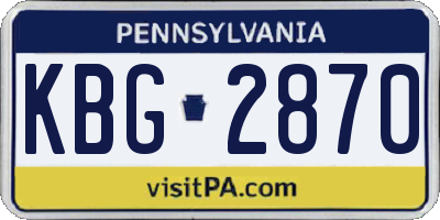 PA license plate KBG2870