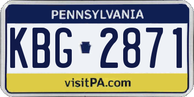 PA license plate KBG2871