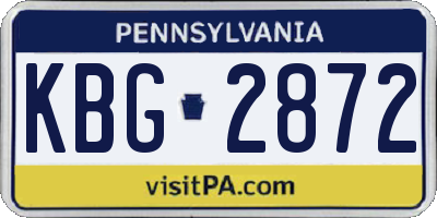 PA license plate KBG2872