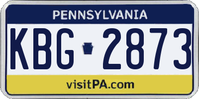 PA license plate KBG2873