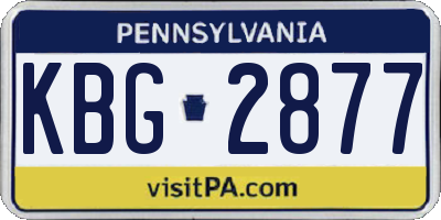 PA license plate KBG2877