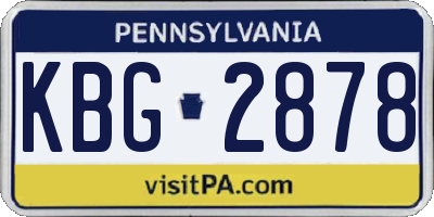 PA license plate KBG2878