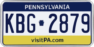 PA license plate KBG2879
