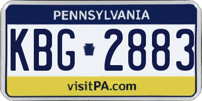 PA license plate KBG2883