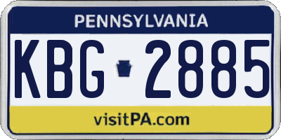 PA license plate KBG2885