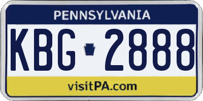 PA license plate KBG2888