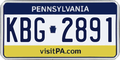 PA license plate KBG2891