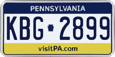 PA license plate KBG2899