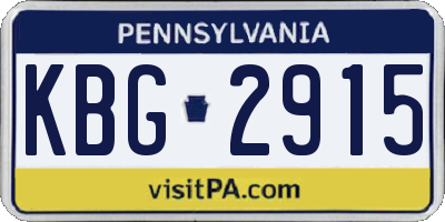 PA license plate KBG2915