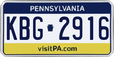 PA license plate KBG2916