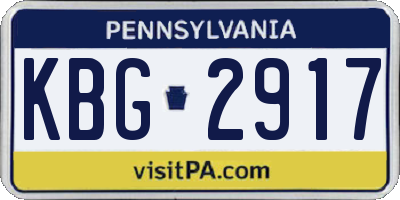 PA license plate KBG2917
