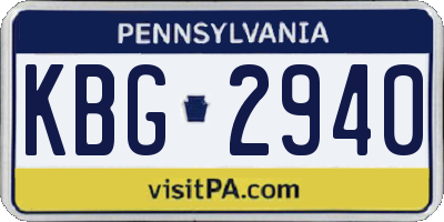 PA license plate KBG2940