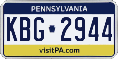 PA license plate KBG2944